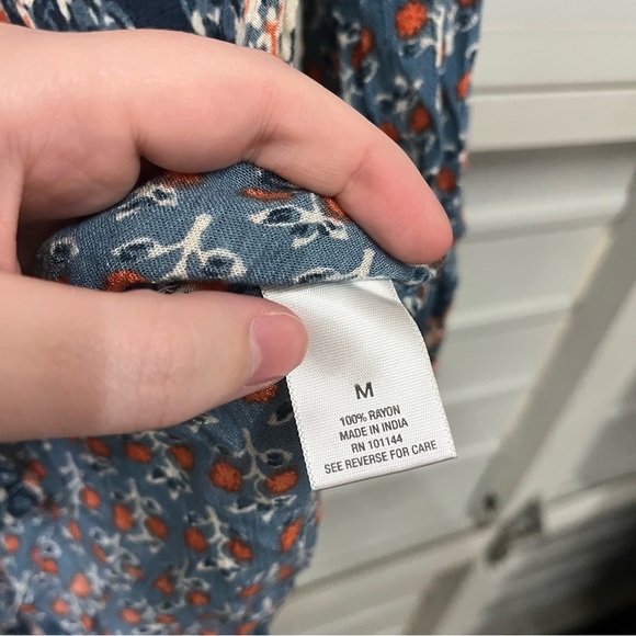 Dress barn Caravan Patchwork print button down shirt XL - Picture 4 of 6